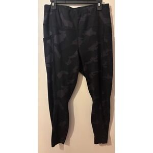 YOGALICIOUS LUX Womens Camo Print Leggings Pockets Athletic Workout 1X‎ Preowned
